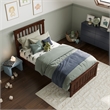 Becket Twin Wood Low Profile Platform Bed with Matching Footboard in Walnut