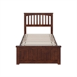 Becket Twin Wood Low Profile Platform Bed with Matching Footboard in Walnut