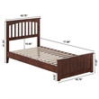 Becket Twin Wood Low Profile Platform Bed with Matching Footboard in Walnut