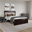 Becket Full Wood Low Profile Platform Bed with Matching Footboard in Espresso