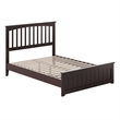 Becket Full Wood Low Profile Platform Bed with Matching Footboard in Espresso