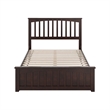 Becket Full Wood Low Profile Platform Bed with Matching Footboard in Espresso
