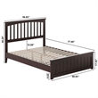 Becket Full Wood Low Profile Platform Bed with Matching Footboard in Espresso