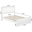 Becket Full Wood Low Profile Platform Bed with Matching Footboard in White