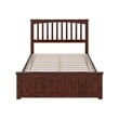 Becket Full Wood Low Profile Platform Bed with Matching Footboard in Walnut