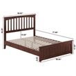 Becket Full Wood Low Profile Platform Bed with Matching Footboard in Walnut