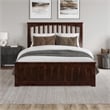 Becket Full Wood Low Profile Platform Bed with Matching Footboard in Walnut