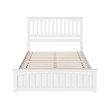 Becket Queen Wood Low Profile Platform Bed with Matching Footboard in White