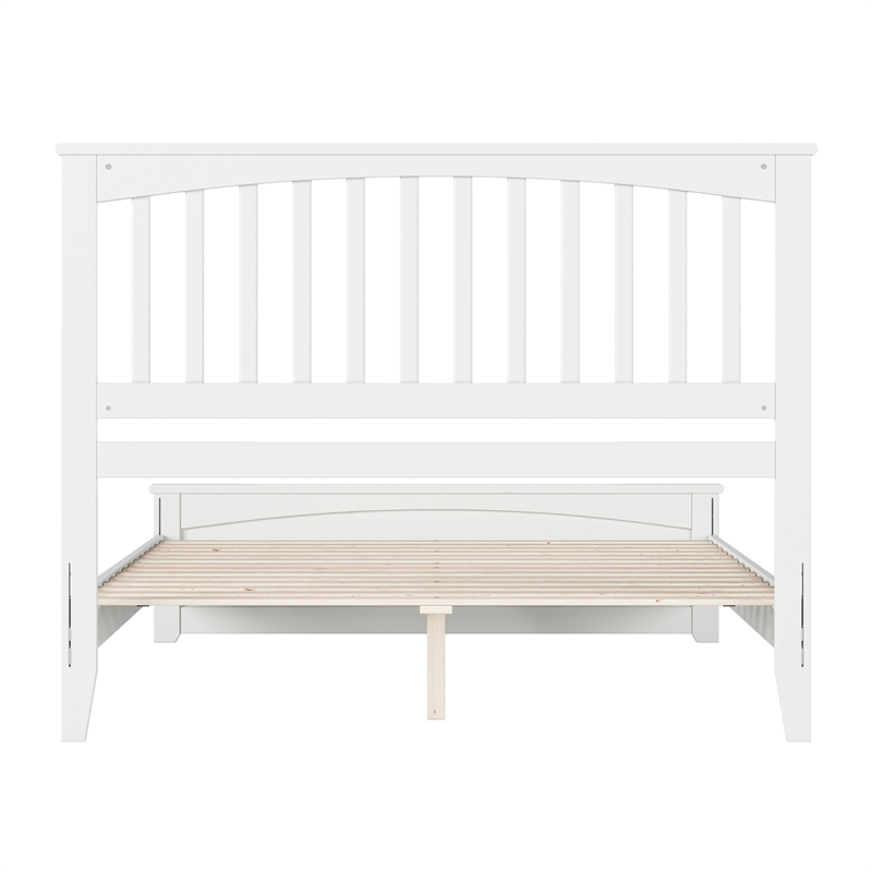 Becket Queen Wood Low Profile Platform Bed with Matching Footboard in White