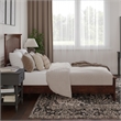 Becket Queen Wood Low Profile Platform Bed with Matching Footboard in Walnut