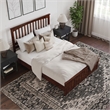 Becket Queen Wood Low Profile Platform Bed with Matching Footboard in Walnut