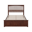 Becket Queen Wood Low Profile Platform Bed with Matching Footboard in Walnut