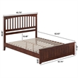 Becket Queen Wood Low Profile Platform Bed with Matching Footboard in Walnut