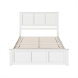 Charlotte Queen Wood Low Profile Platform Bed with Matching Footboard in White