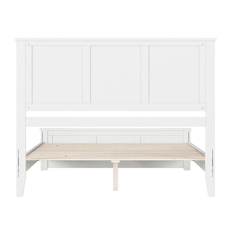 Charlotte Queen Wood Low Profile Platform Bed with Matching Footboard in White
