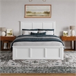 Charlotte Queen Wood Low Profile Platform Bed with Matching Footboard in White