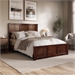 Charlotte Queen Wood Low Profile Platform Bed with Matching Footboard in Walnut