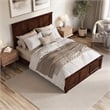Charlotte Queen Wood Low Profile Platform Bed with Matching Footboard in Walnut
