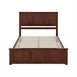 Charlotte Queen Wood Low Profile Platform Bed with Matching Footboard in Walnut