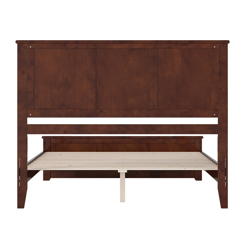 Charlotte Queen Wood Low Profile Platform Bed with Matching Footboard in Walnut
