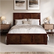 Charlotte Queen Wood Low Profile Platform Bed with Matching Footboard in Walnut