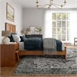 Charlotte Queen Low Profile Platform Bed with Matching Footboard in Light Toffee