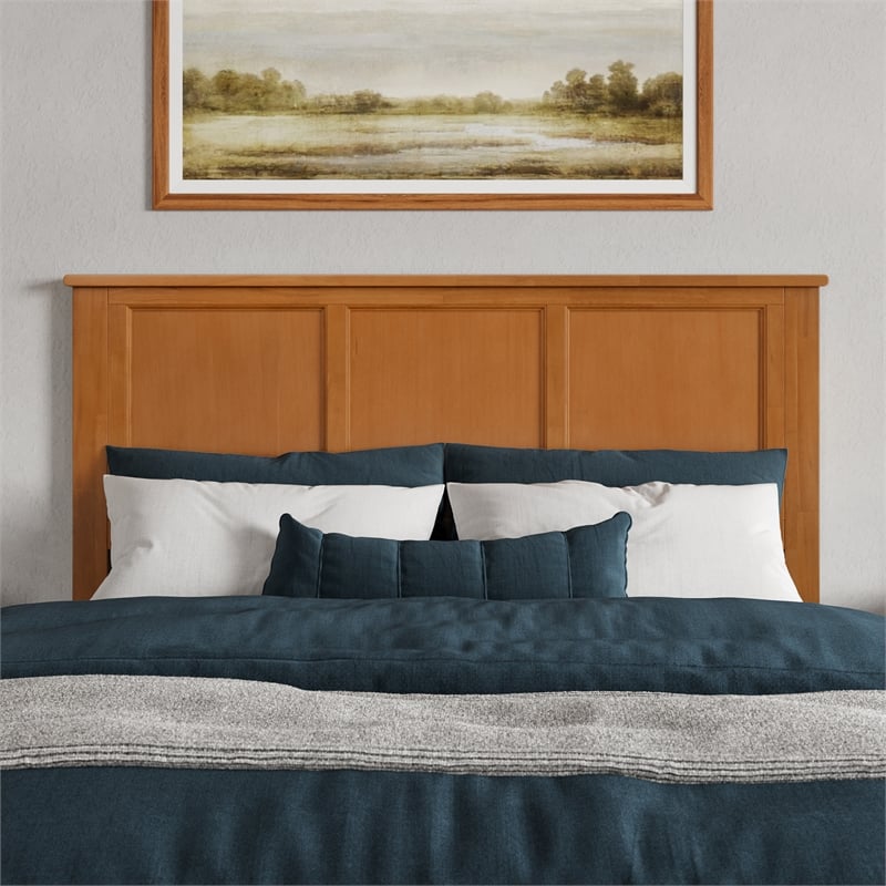 Charlotte Queen Low Profile Platform Bed with Matching Footboard in Light Toffee