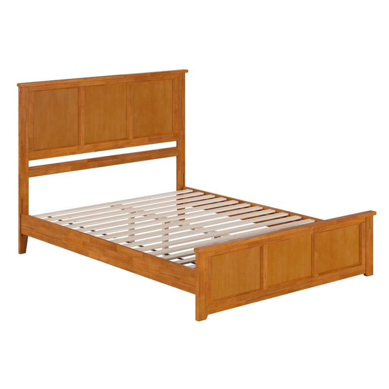 Charlotte Queen Low Profile Platform Bed with Matching Footboard in Light Toffee