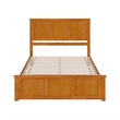Charlotte Queen Low Profile Platform Bed with Matching Footboard in Light Toffee