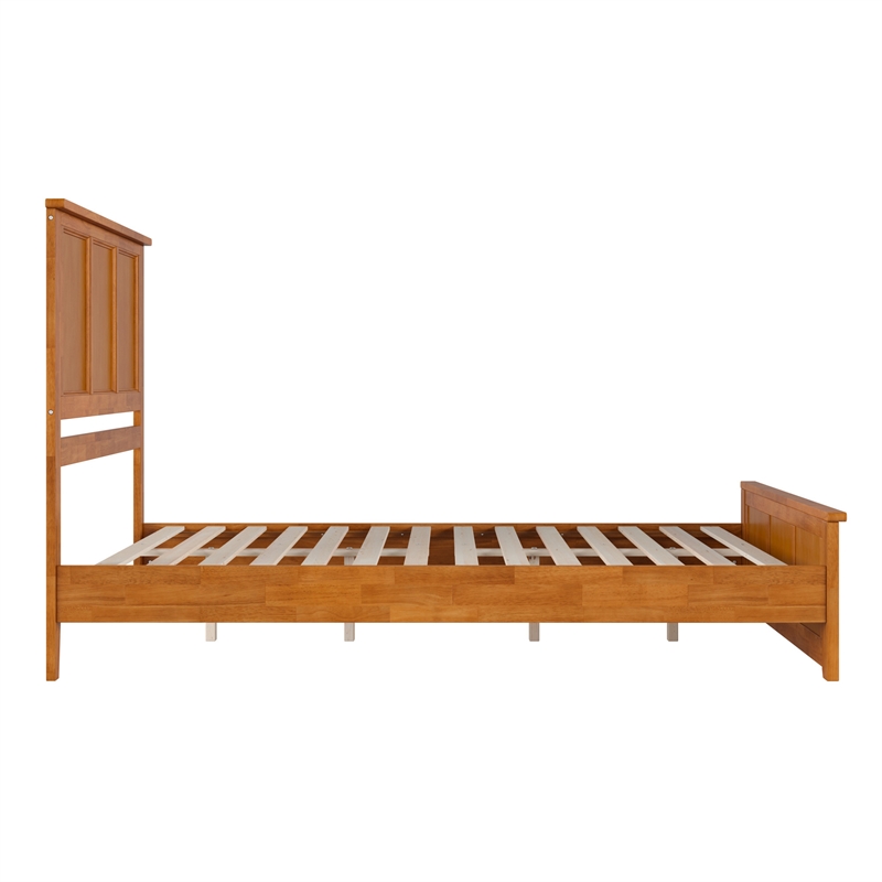 Charlotte Queen Low Profile Platform Bed with Matching Footboard in Light Toffee