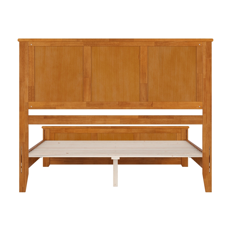 Charlotte Queen Low Profile Platform Bed with Matching Footboard in Light Toffee