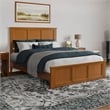 Charlotte Queen Low Profile Platform Bed with Matching Footboard in Light Toffee