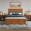 Charlotte Queen Low Profile Platform Bed with Matching Footboard in Light Toffee