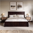 Charlotte King Wood Low Profile Platform Bed with Matching Footboard in Espresso