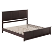 Charlotte King Wood Low Profile Platform Bed with Matching Footboard in Espresso