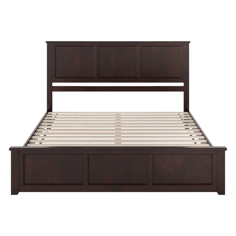 Charlotte King Wood Low Profile Platform Bed with Matching Footboard in Espresso