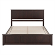 Charlotte King Wood Low Profile Platform Bed with Matching Footboard in Espresso