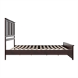 Charlotte King Wood Low Profile Platform Bed with Matching Footboard in Espresso