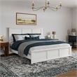 Charlotte King Wood Low Profile Platform Bed with Matching Footboard in White