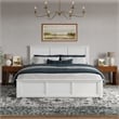Charlotte King Wood Low Profile Platform Bed with Matching Footboard in White