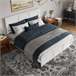 Charlotte King Wood Low Profile Platform Bed with Matching Footboard in White