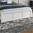 Charlotte King Wood Low Profile Platform Bed with Matching Footboard in White
