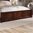 Charlotte King Wood Low Profile Platform Bed with Matching Footboard in Walnut