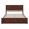 Charlotte King Wood Low Profile Platform Bed with Matching Footboard in Walnut