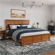 Charlotte King Low Profile Platform Bed with Matching Footboard in Light Toffee