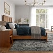 Charlotte King Low Profile Platform Bed with Matching Footboard in Light Toffee