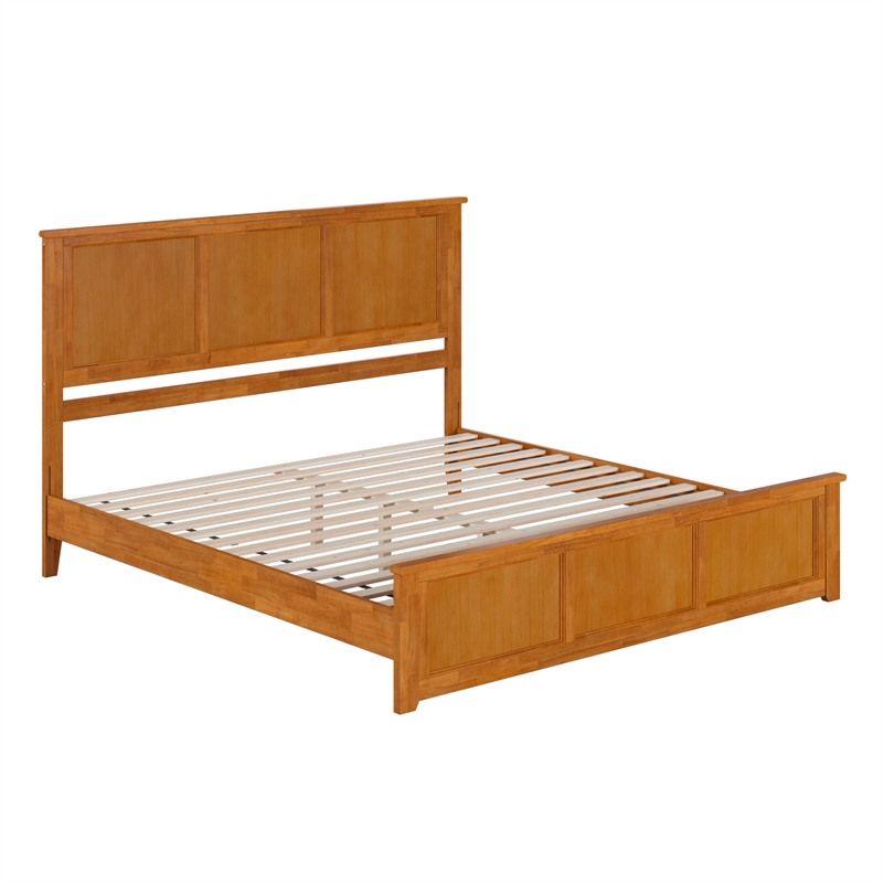 Charlotte King Low Profile Platform Bed with Matching Footboard in Light Toffee