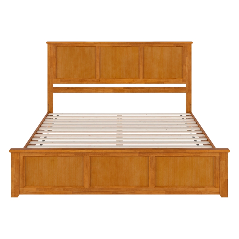 Charlotte King Low Profile Platform Bed with Matching Footboard in Light Toffee