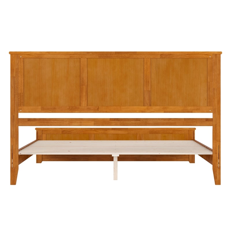 Charlotte King Low Profile Platform Bed with Matching Footboard in Light Toffee