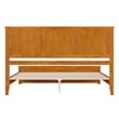 Charlotte King Low Profile Platform Bed with Matching Footboard in Light Toffee